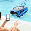 Solarbetriebener Pool-Skimmer - App-gesteuerter Roboterreiniger in Blau