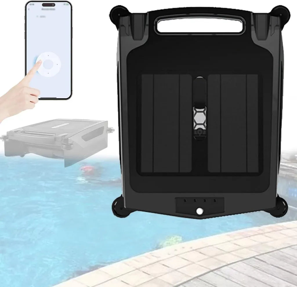 Solargesteuerter Pool-Skimmer, kabellose Reinigung mit App-Unterstützung, kontinuierlicher Betrieb, duale Lademodi für maximale Effizienz