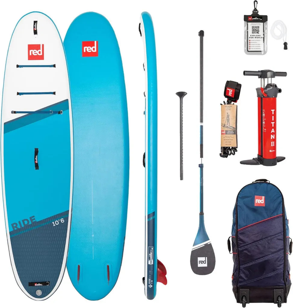 Red Paddle Co 10'6' Aufblasbares SUP-Board Ride Prime Set, Blau