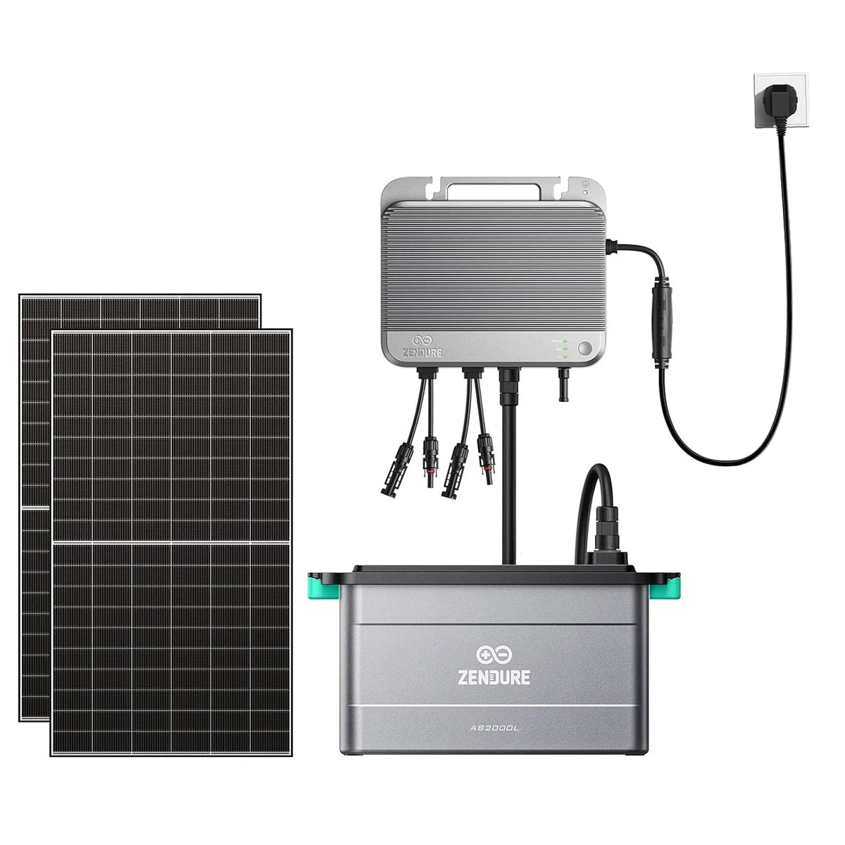 Zendure APP AB2000L Balkonkraftwerk-Komplettset und Photovoltaiksystem, bifazial, 1200W, 800W, 515W, 1920Wh