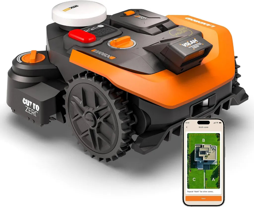 WORX Landroid Vision WR312E Mähroboter ohne Kabel, 1200 m², KI Hinderniserkennung, Auto-Mapping
