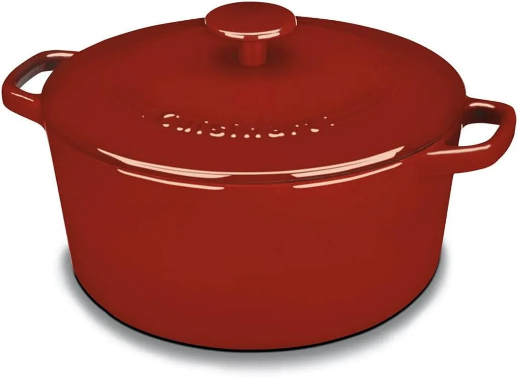 Cuisinart Kochklassiker Gusseisen Schmortopf 5L, Kardinalrot, mit Deckel