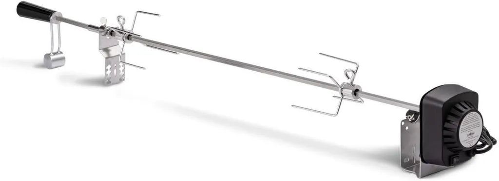 Edelstahl-Rotisserie-Set mit Motor für Gasgrills, inkl. 2 Fleischnadeln, 95 cm