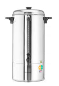 HENDI Edelstahl Kaffee-Perkolator 16L, 1500W, Integrierter Filter, Tropffreier Hahn