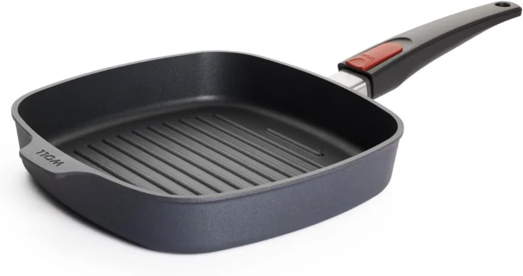 Woll Diamond Lite Induktions-Grillpfanne mit Rillen, 24x24 cm, abnehmbarer Griff, ofenfest