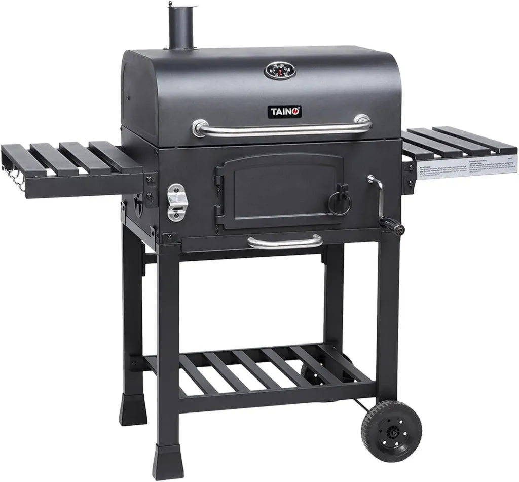 TAINO HERO XL Holzkohle-Smokergrill mit Räucherofen und Zubehör