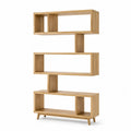 Standregal 100 x 30 x 180 cm Naturholz Rechteckig MDF Holzoptik Offene Fächer Freistehend