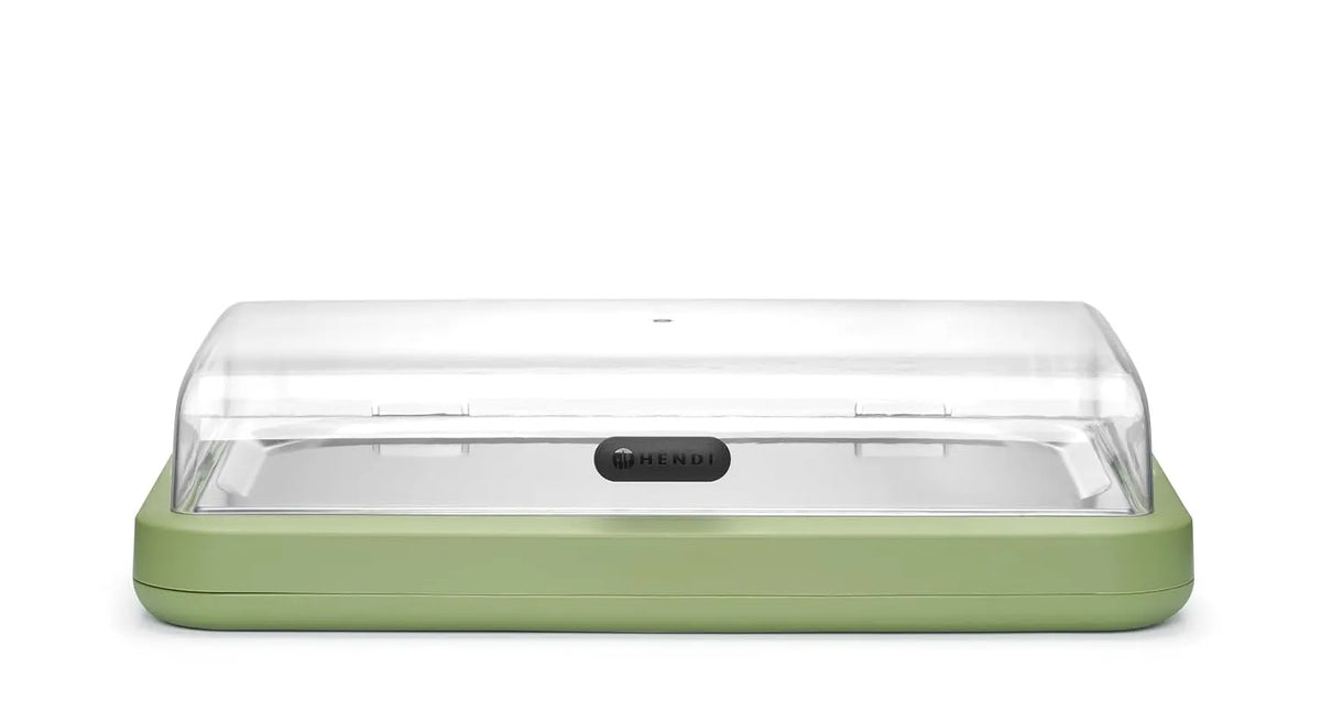 Modell GN1, mit Tablett und Kühlelement, grün, HENDI Buffet-Vitrine, UNIQ