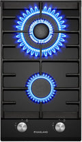 Gaskochfeld, 30 cm, GASLAND GH2302BG1FC, Einbau, Gaskocher, Schwarz, Gas Kocher 5200 Watt, LPG, Erdgas, Butan Gas Kochfeld mit Wok Brenner