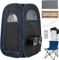 COSTWAY Tragbare Dampfsauna - mit Dampfgenerator, mit Fernbedienung, mit Timer, 89 x 89 x 149 cm, schwarz
