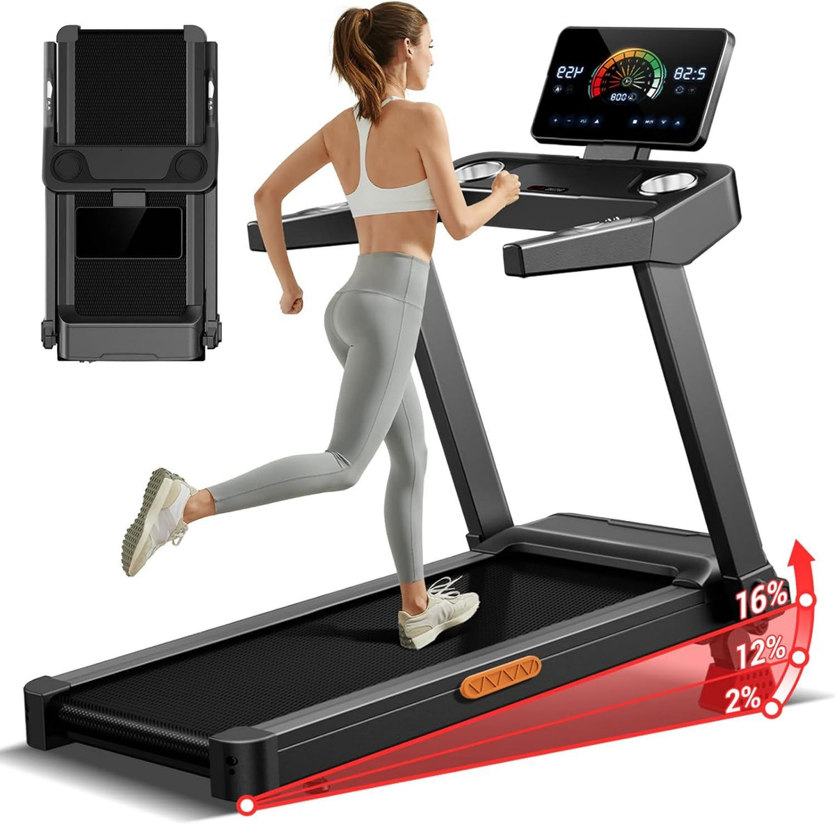 Laufband – einstellbare Steigung, für zuhause, 180KG, 14KM/H, CURSOR