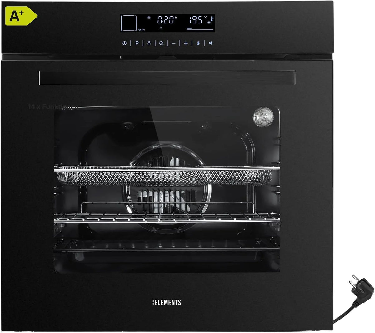 Backofen, 60cm, 73 L, Einbau, Touch-Bedienung, Full Touch Display, 14 Funktionen, 2 x Teleskopvollauszug Set, 73 Liter, Airfryer Funktion, Aqua Clean